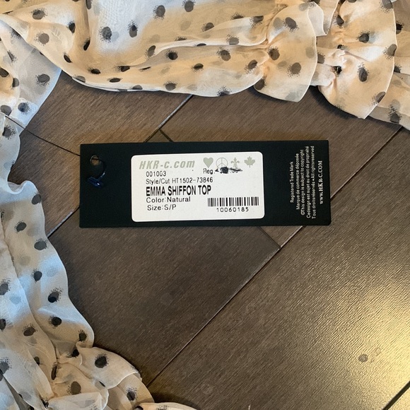 HKR Collections, Emma Chiffon Crop Top, size: S, colour: Natural - Picture 6 of 6